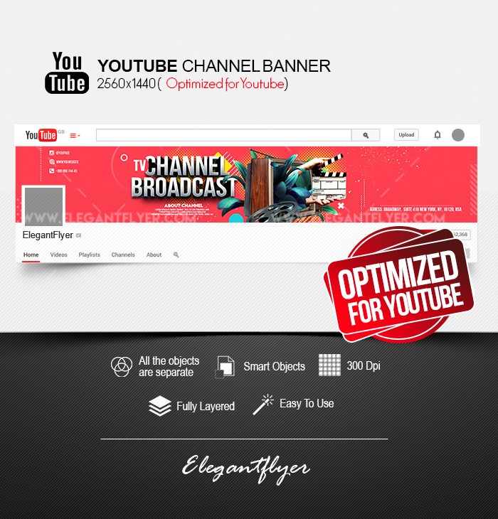 TV Channel Broadcast Youtube by ElegantFlyer