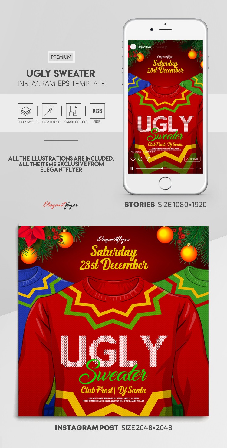Pull Instagram Ugly Sweater EPS by ElegantFlyer