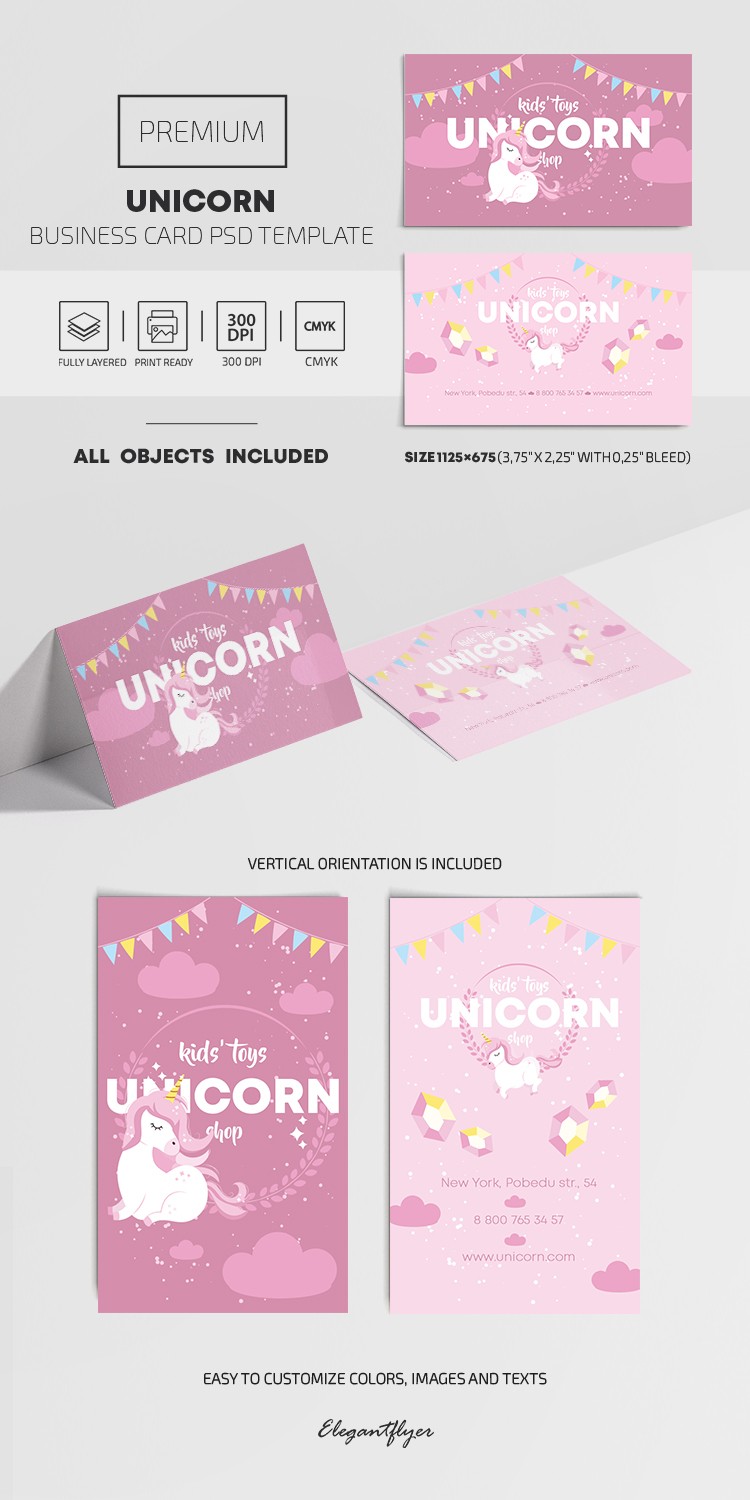 Unicorn Business Card by ElegantFlyer