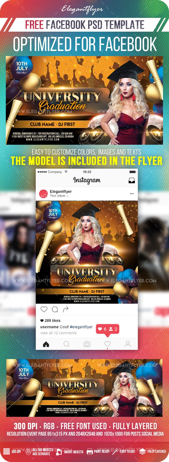 University Graduation Facebook by ElegantFlyer