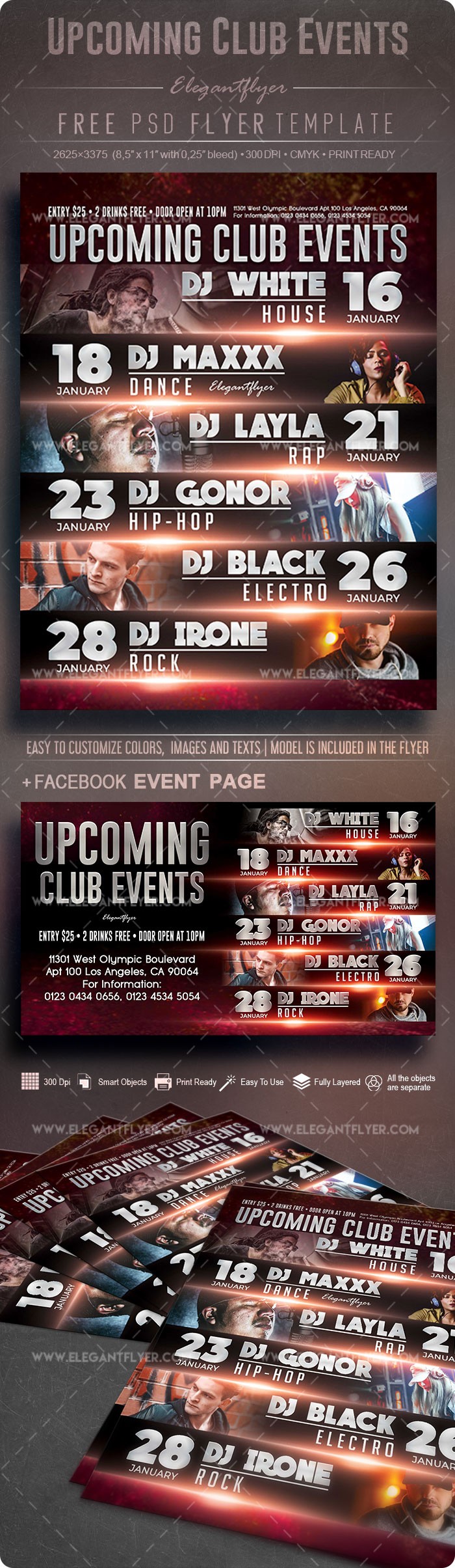 Upcoming Club Events by ElegantFlyer