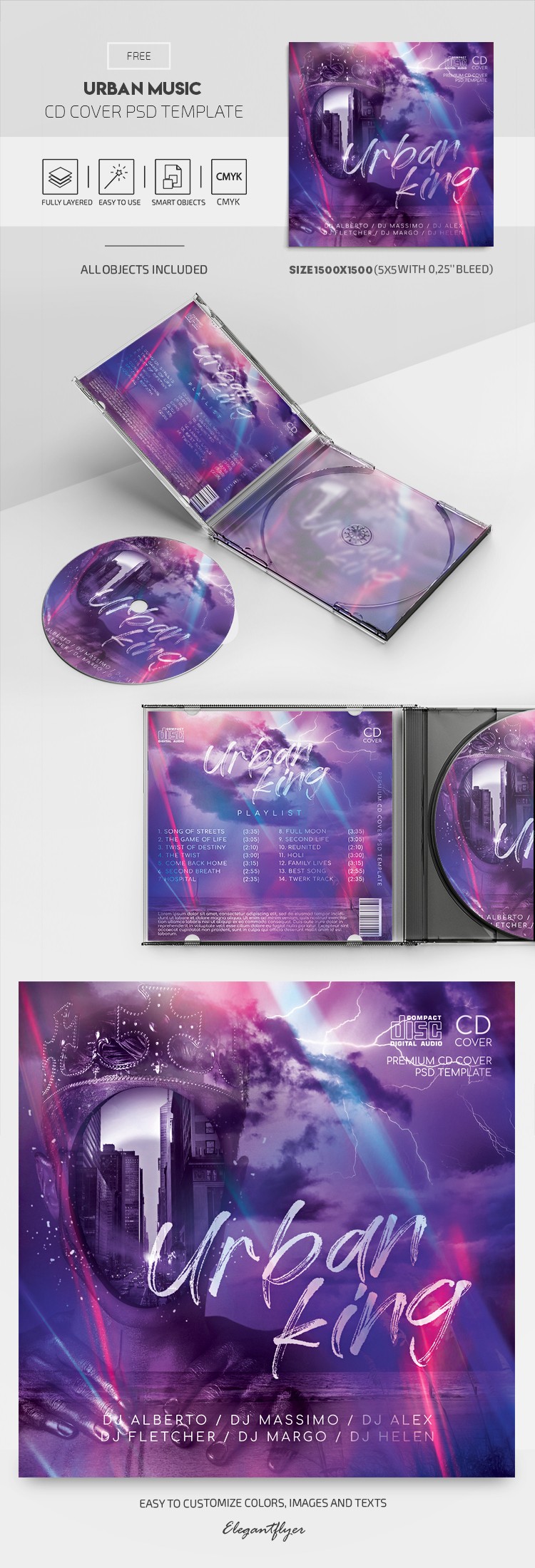 Urban Music CD Cover by ElegantFlyer