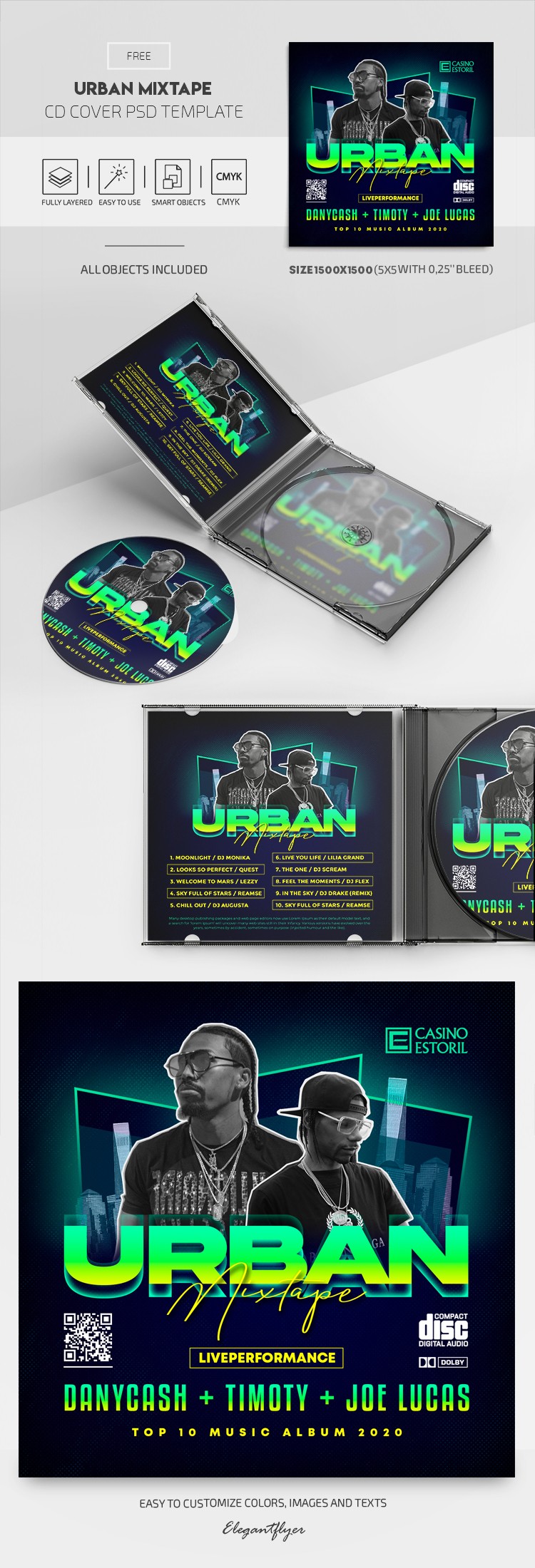 Portada de la mezcla urbana del CD by ElegantFlyer