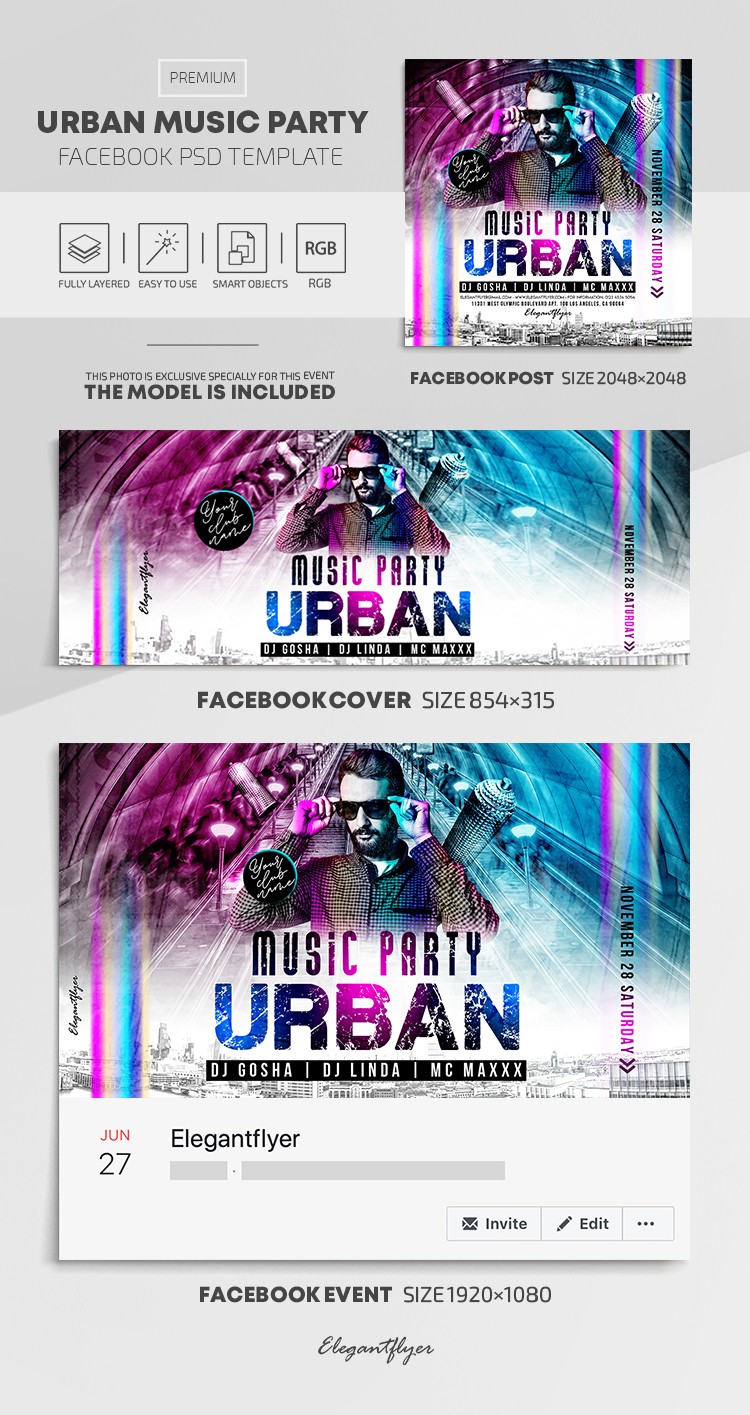 Urban Music Party Facebook by ElegantFlyer
