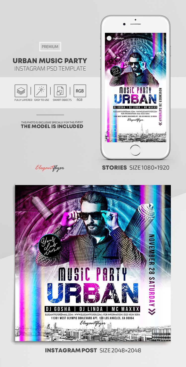 Urban Music Party Instagram by ElegantFlyer
