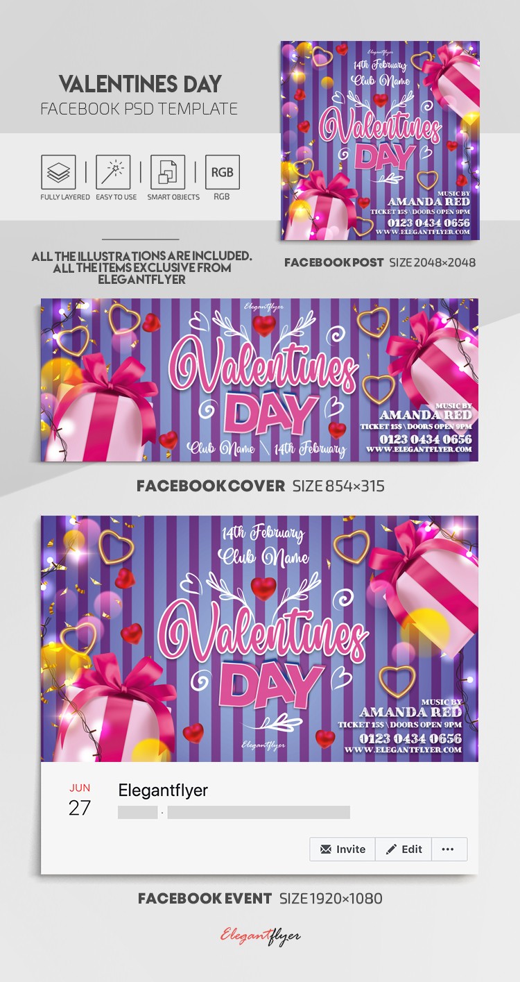 Giorno di San Valentino su Facebook by ElegantFlyer