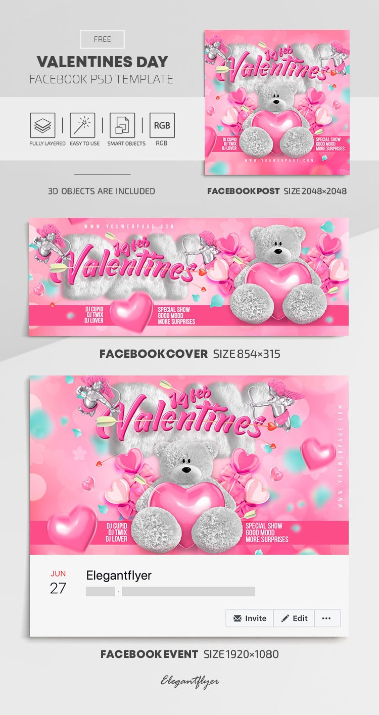 Valentines Day Facebook by ElegantFlyer
