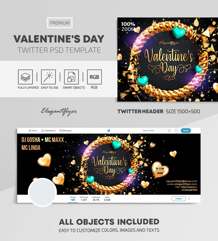 Giorno di San Valentino su Twitter by ElegantFlyer