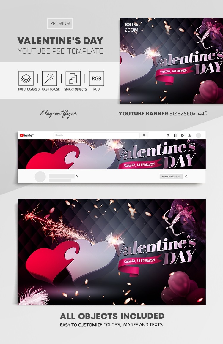 Journée de la Saint-Valentin Youtube by ElegantFlyer