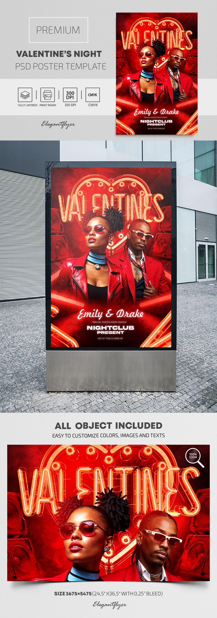 Cartel de la Noche de San Valentín by ElegantFlyer