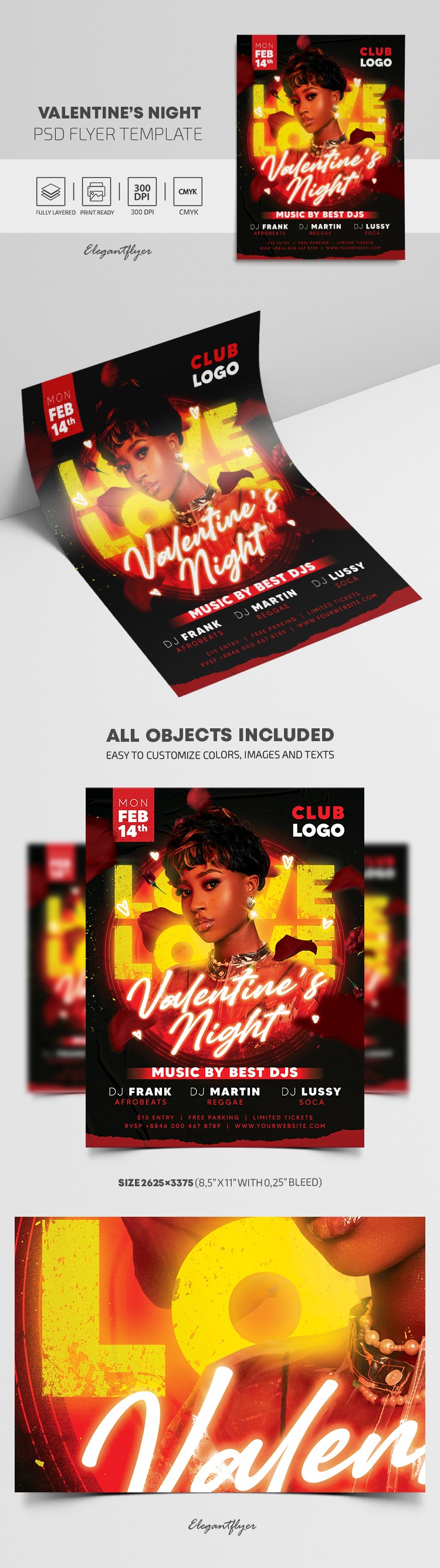 Flyer de la soirée de la Saint-Valentin by ElegantFlyer