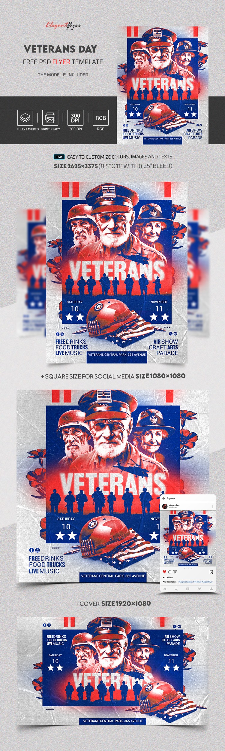 Veterans Day Event by ElegantFlyer