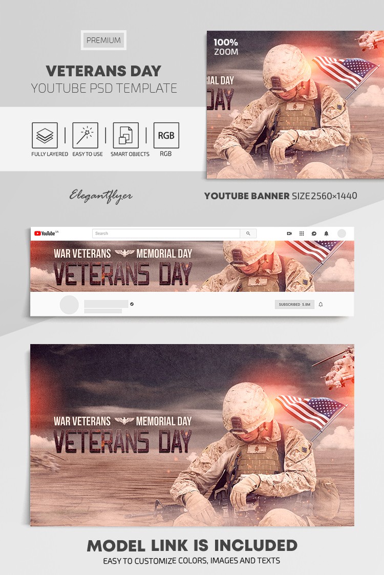 Veterans Day Youtube by ElegantFlyer