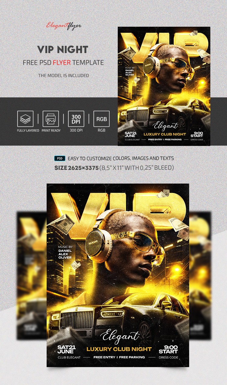 VIP Luxury Club Night Flyer by ElegantFlyer