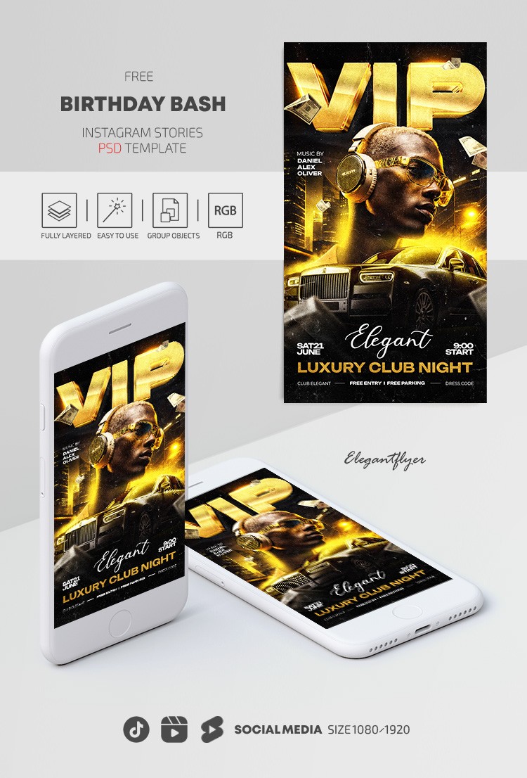 Clube de Luxo VIP Noite Instagram Reel by ElegantFlyer