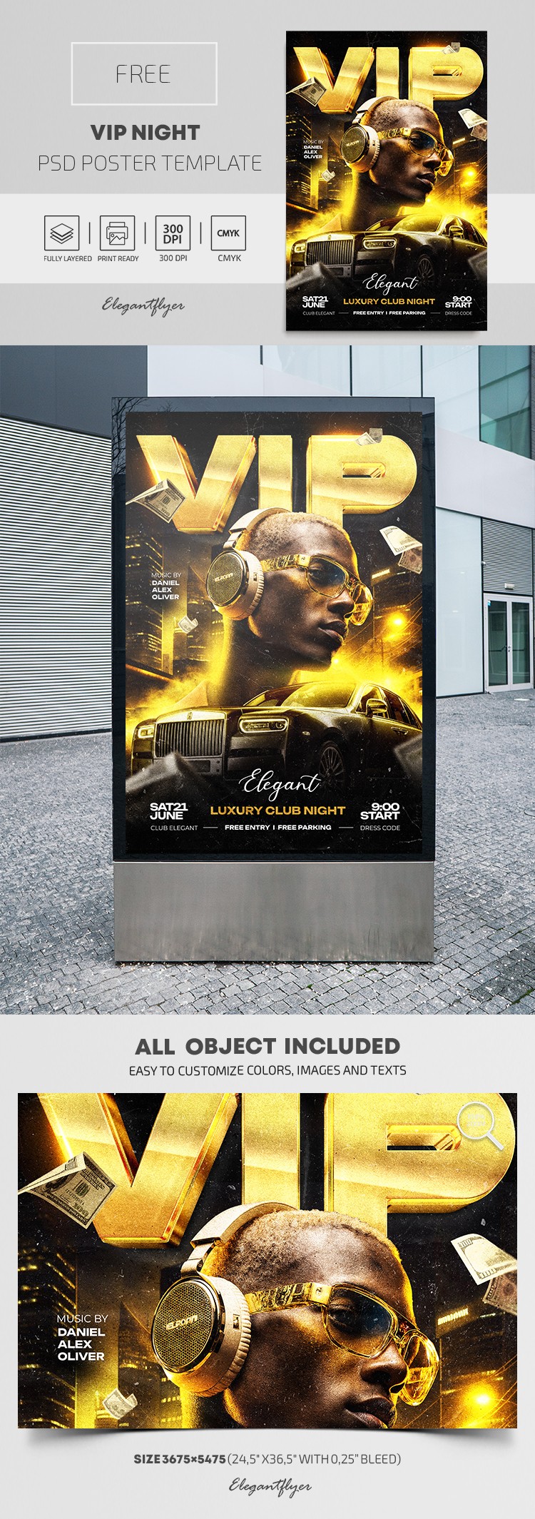 VIP Luxury Club Night Poster by ElegantFlyer