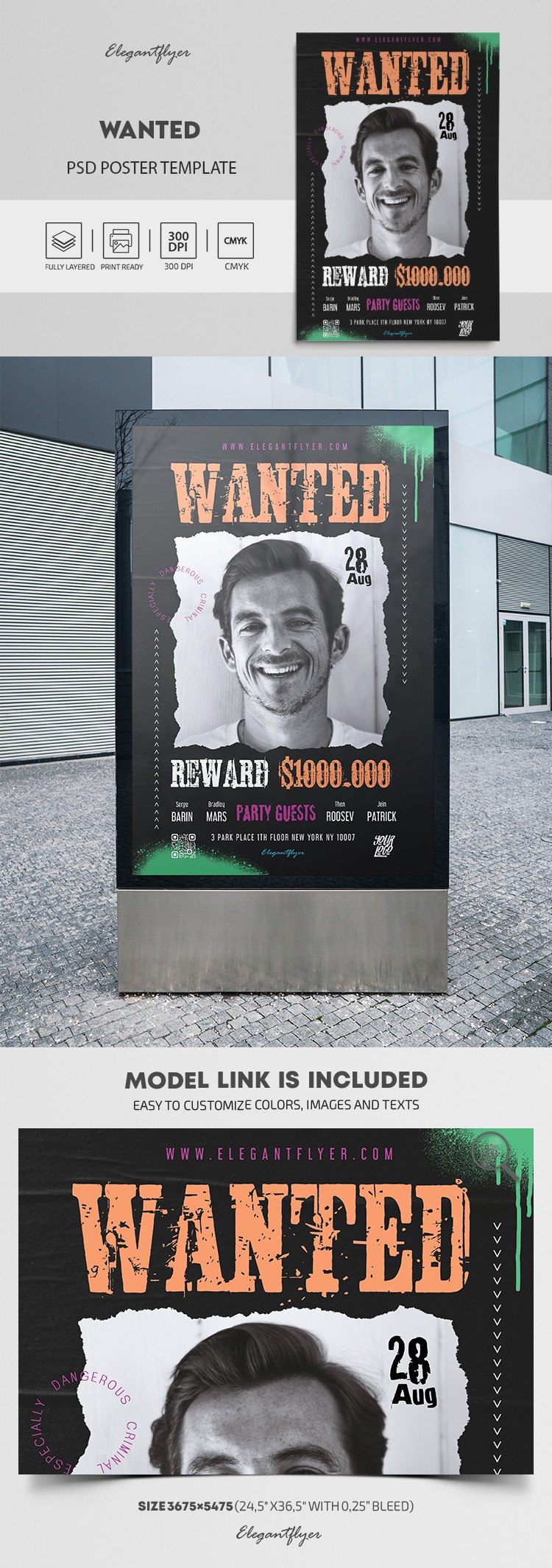 Wanted - Free PSD Poster Template by ElegantFlyer