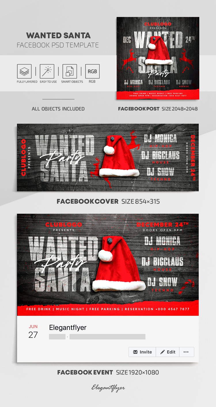 Wanted Santa Facebook by ElegantFlyer