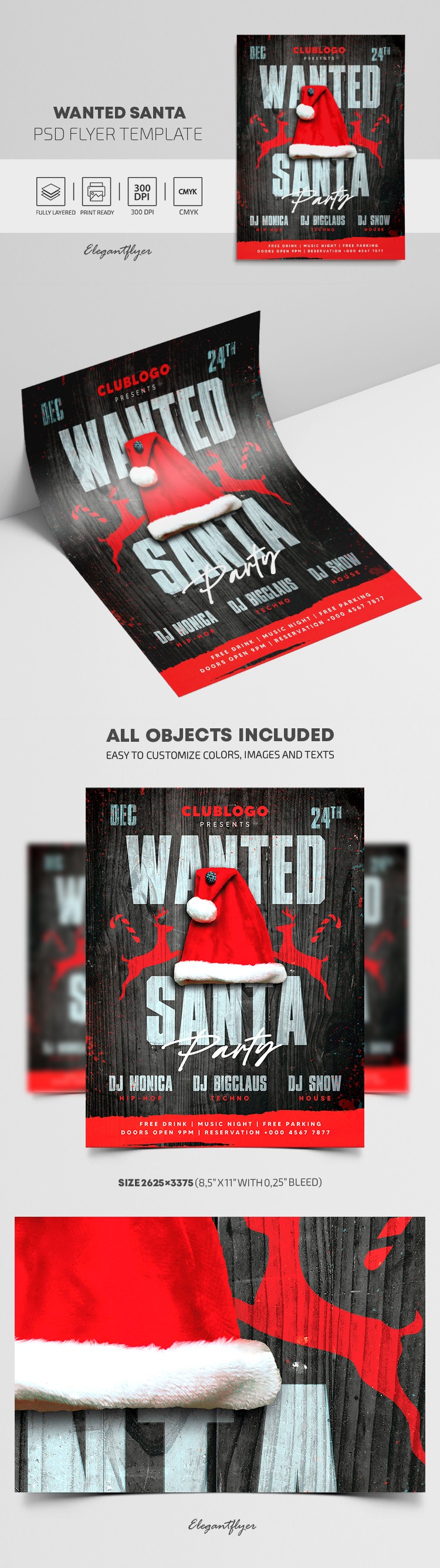Wanted Santa Flyer by ElegantFlyer
