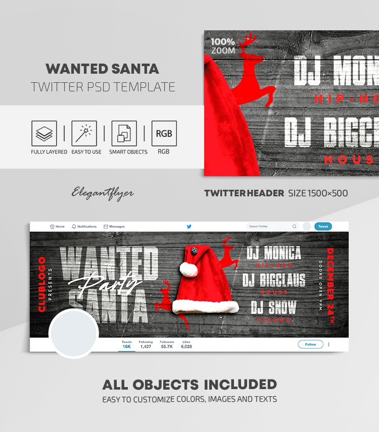 Wanted Santa Twitter by ElegantFlyer