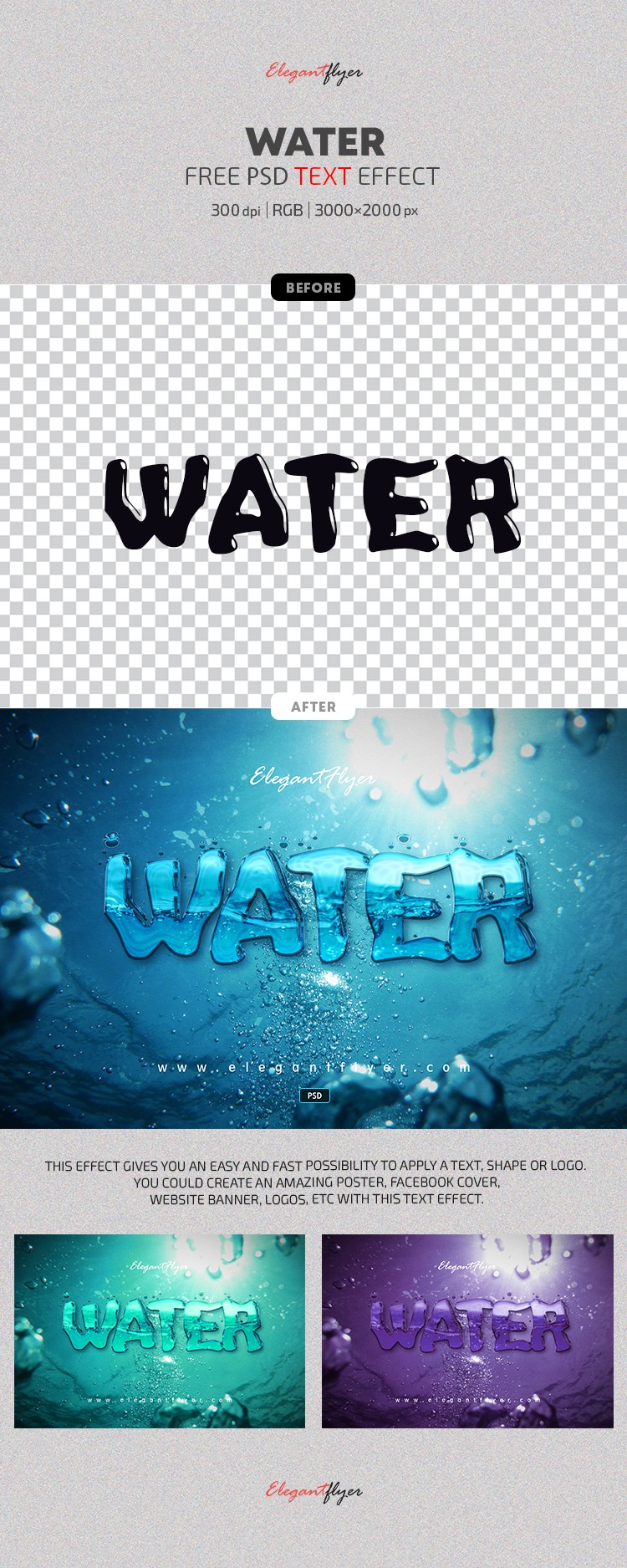 Water Text Effect by ElegantFlyer