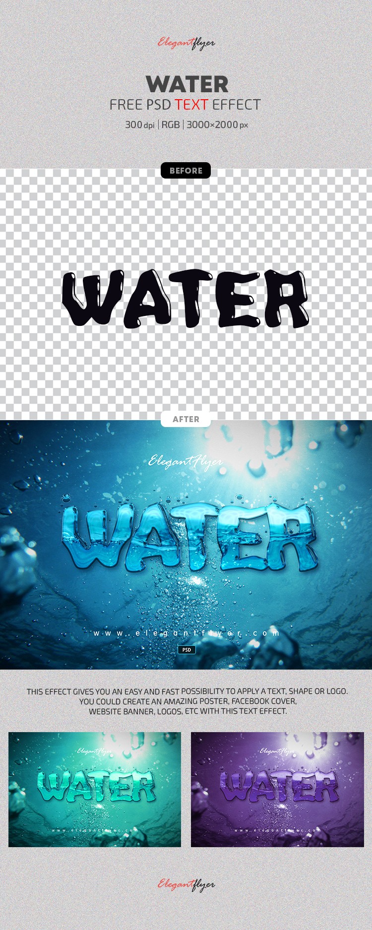 Efecto de texto de agua by ElegantFlyer