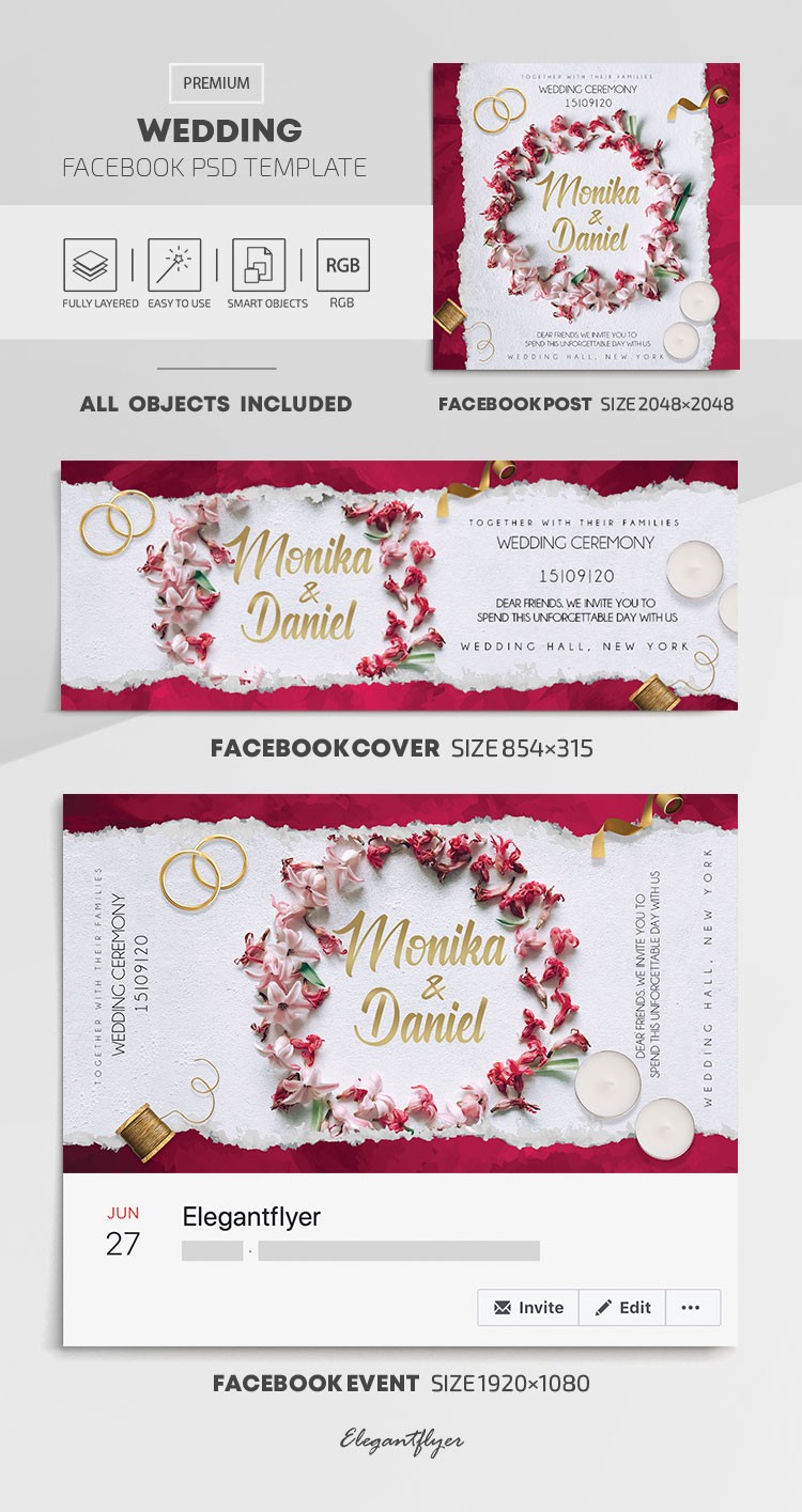 Wedding Facebook by ElegantFlyer