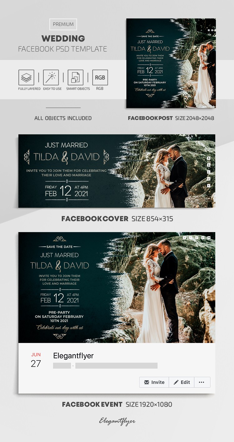 Wedding Facebook by ElegantFlyer