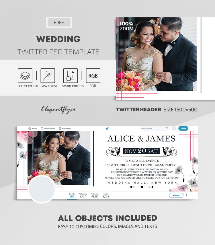 Twitter de bodas by ElegantFlyer