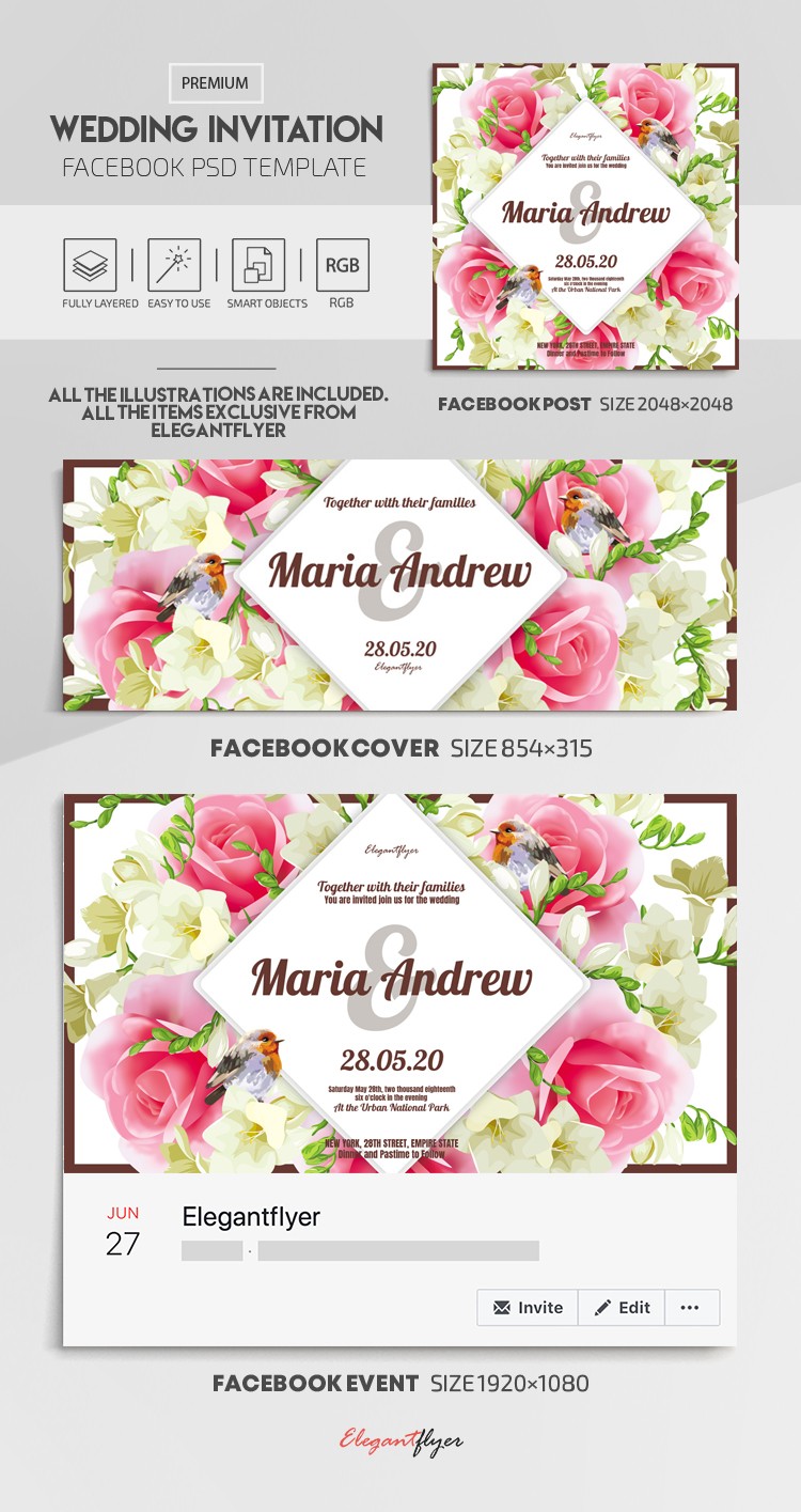 Invitación de boda by ElegantFlyer