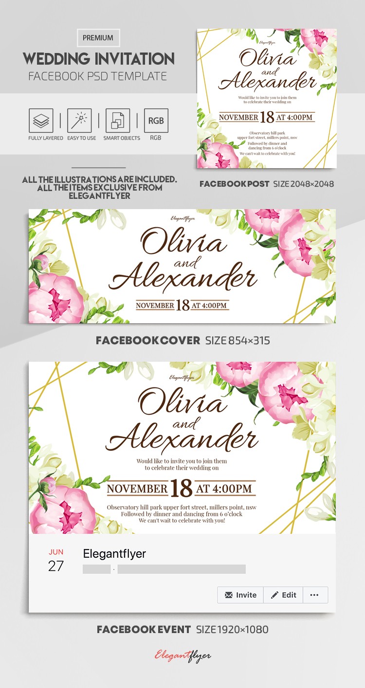 Invitación de boda by ElegantFlyer