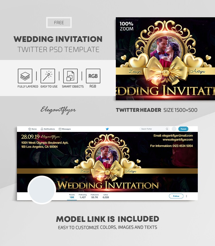 Wedding Invitation Twitter by ElegantFlyer
