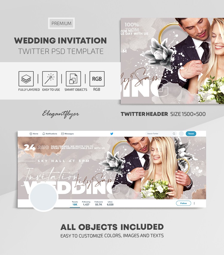 Convite de casamento do Twitter. by ElegantFlyer