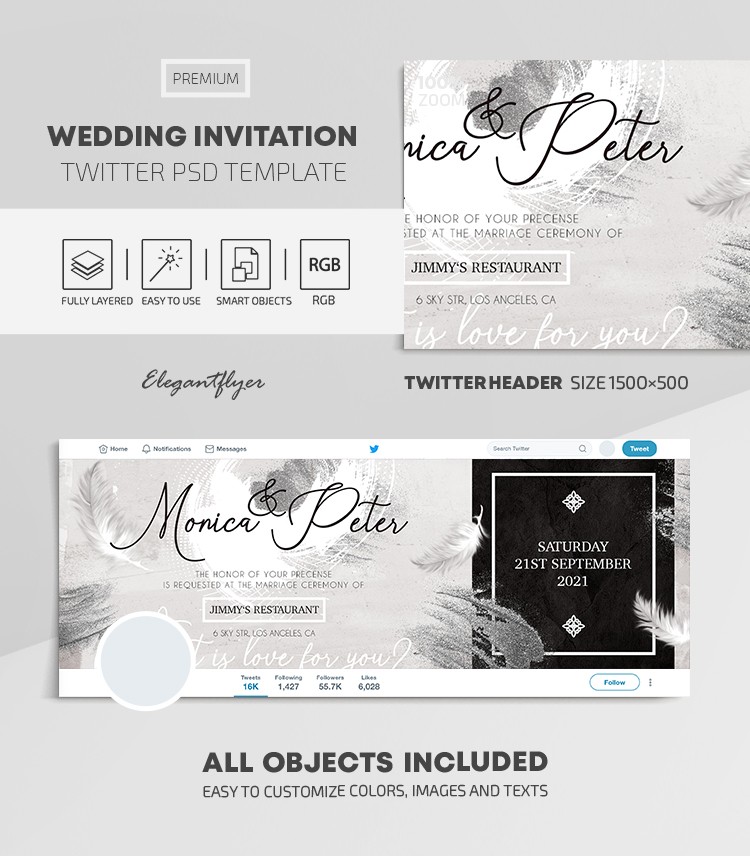 Invitación de boda en Twitter by ElegantFlyer