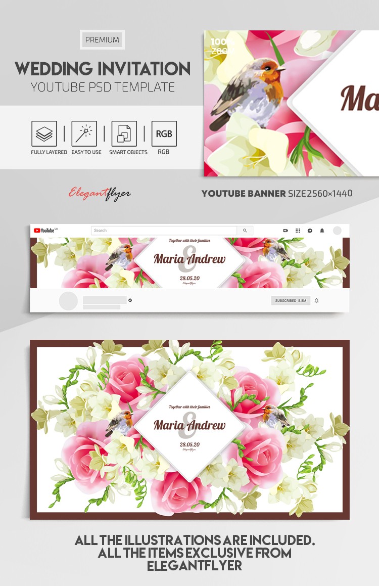 Hochzeitseinladung Youtube by ElegantFlyer