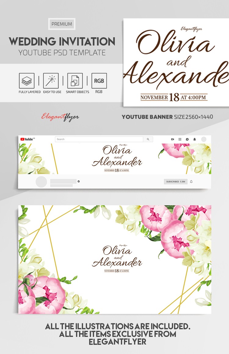 Hochzeitseinladung Youtube by ElegantFlyer