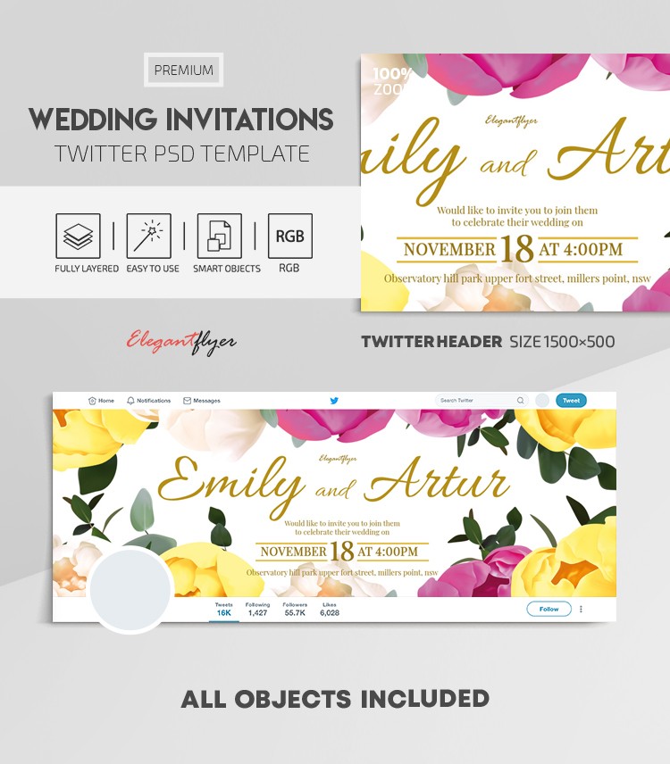 Hochzeitseinladungen auf Twitter by ElegantFlyer