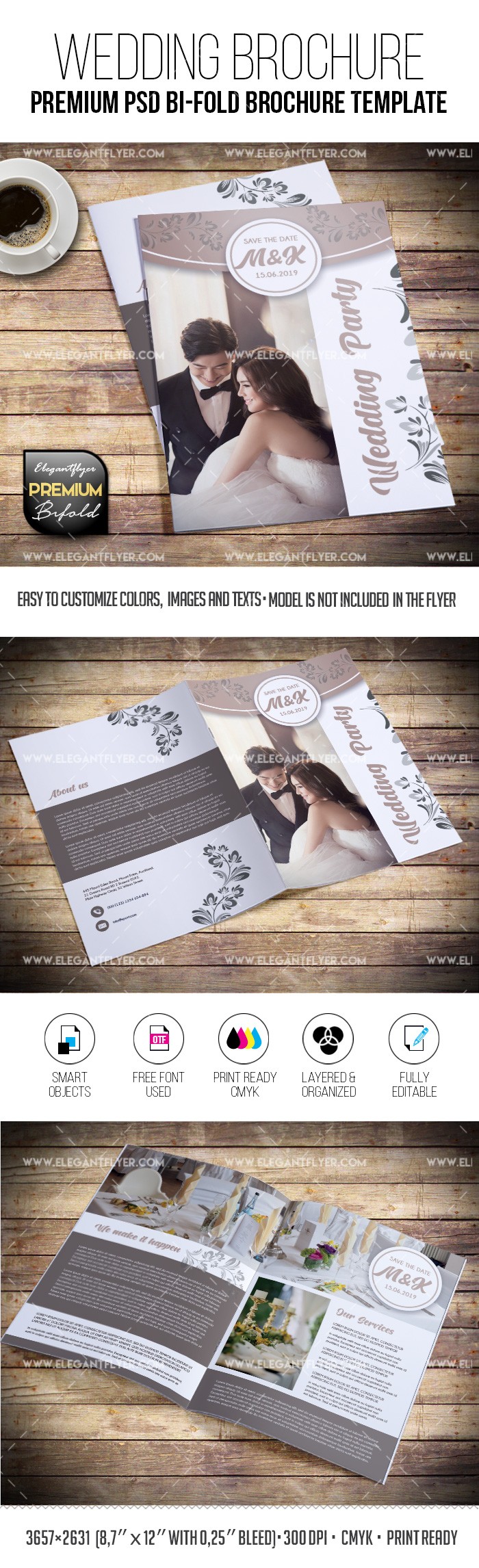 Brochure de fête de mariage by ElegantFlyer