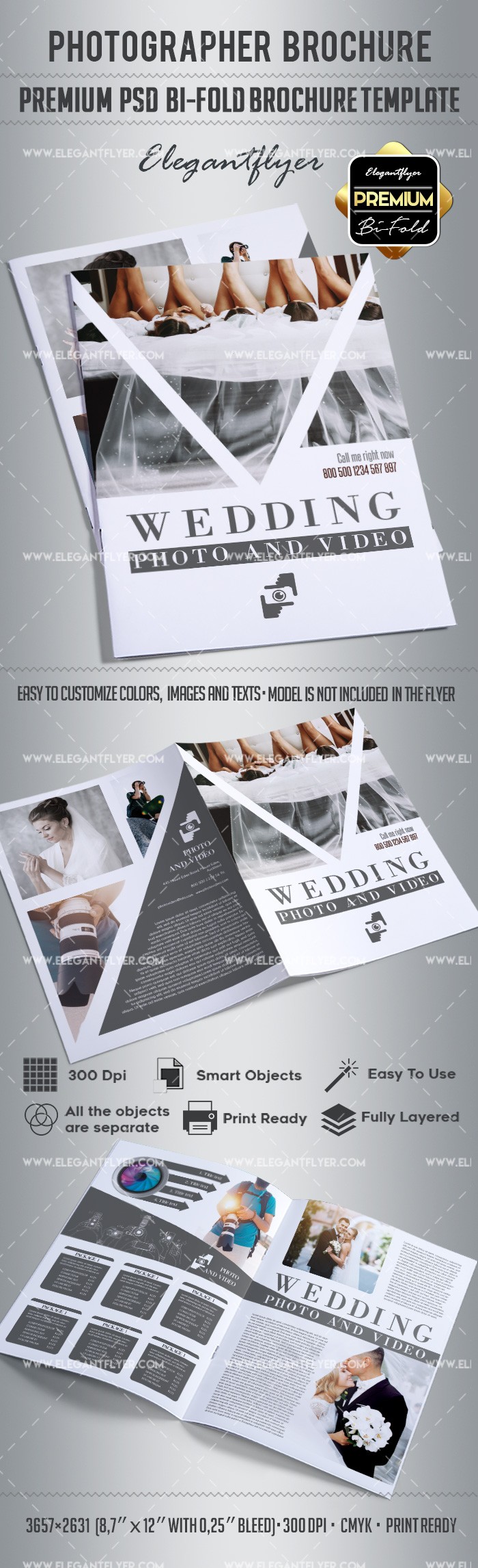 Brochura de Fotos e Vídeos de Casamento by ElegantFlyer