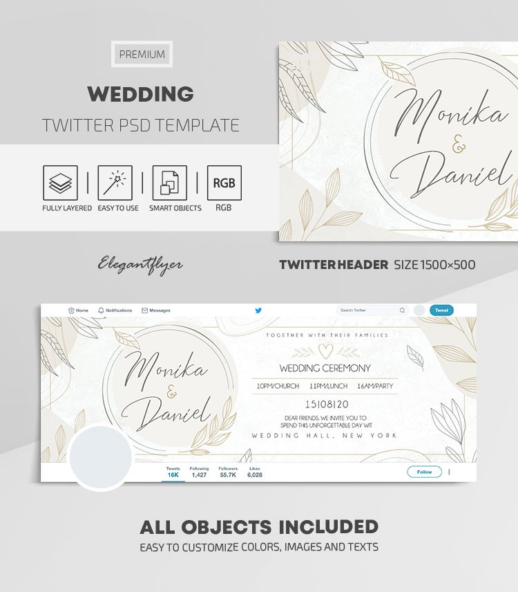 Hochzeit Twitter by ElegantFlyer