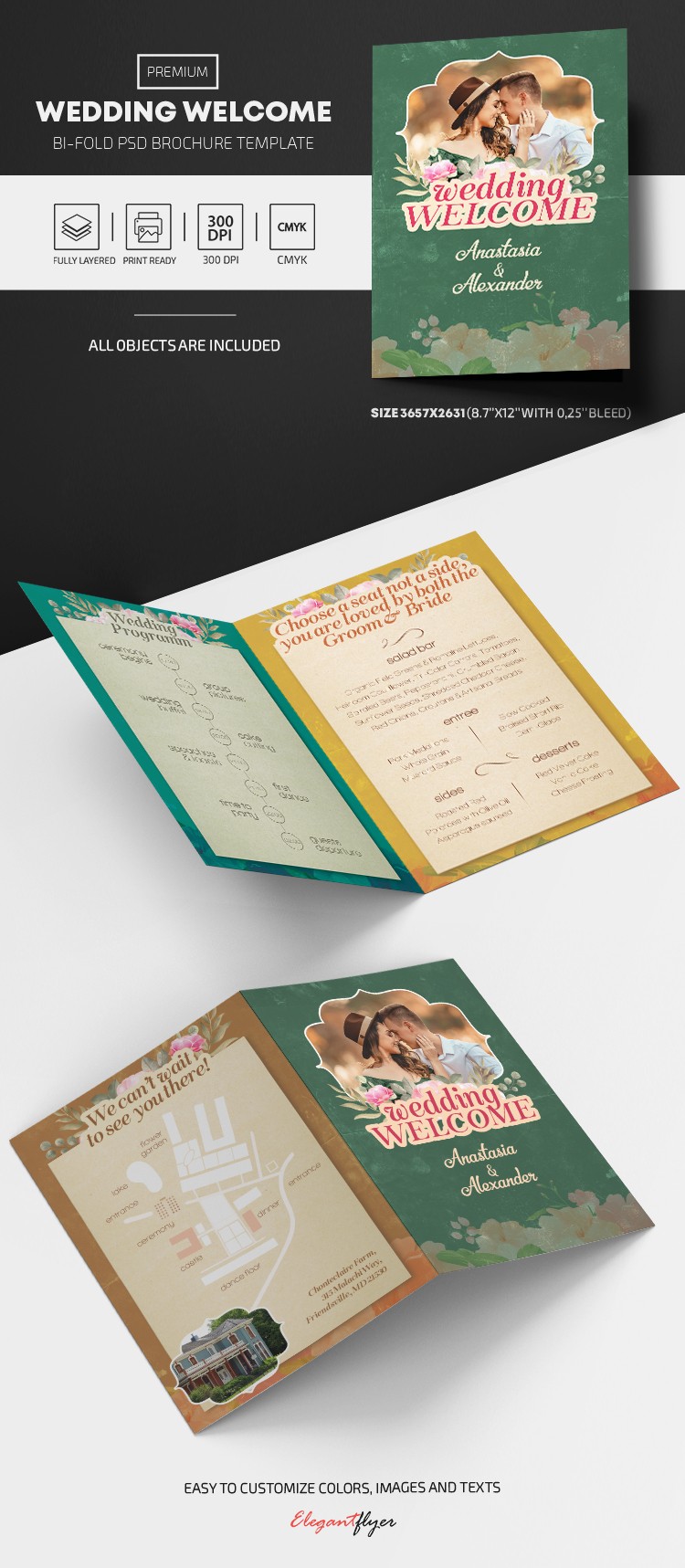 Folleto de bienvenida para bodas. by ElegantFlyer