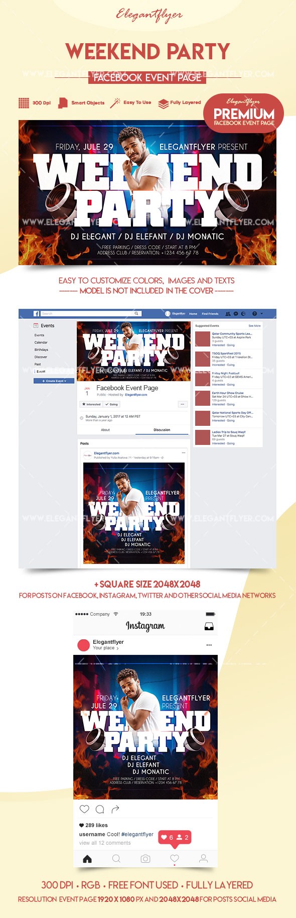 Weekend Party Facebook by ElegantFlyer
