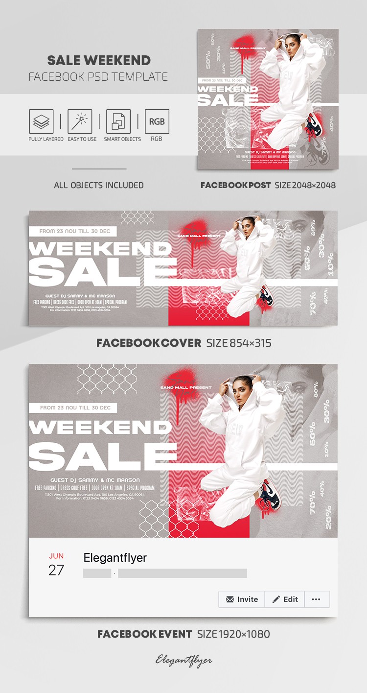 Weekend Sale Facebook by ElegantFlyer