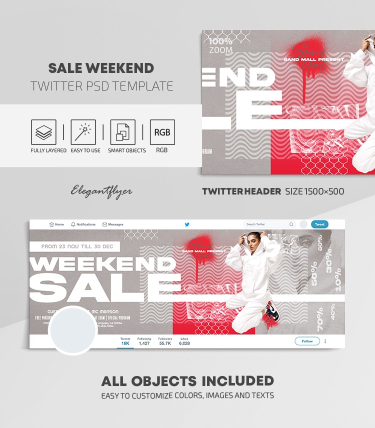 Weekend Sale Twitter by ElegantFlyer