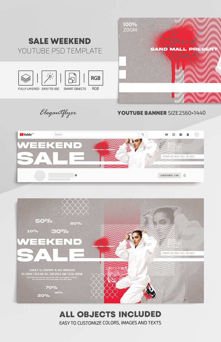 Vente de weekend Youtube by ElegantFlyer