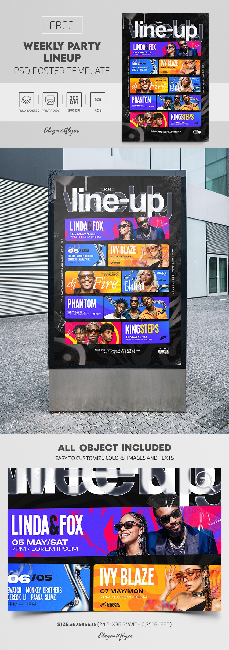 Weekly Party Lineup Poster by ElegantFlyer