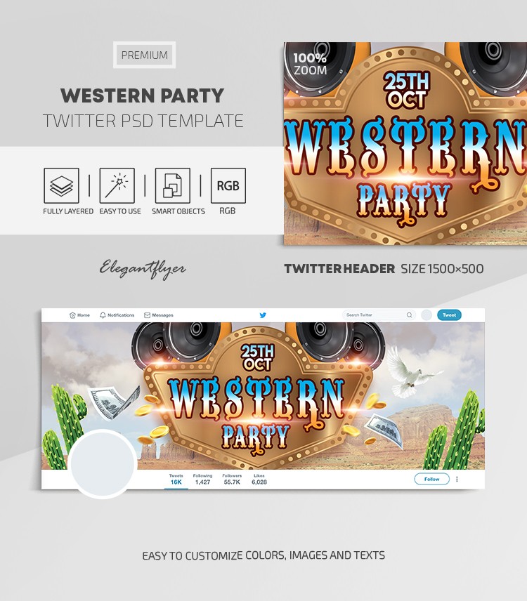 Western Party Twitter by ElegantFlyer