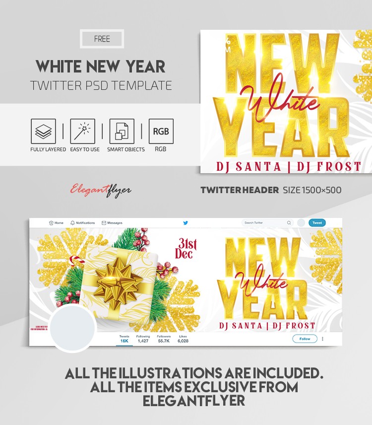 White New Year Party by ElegantFlyer