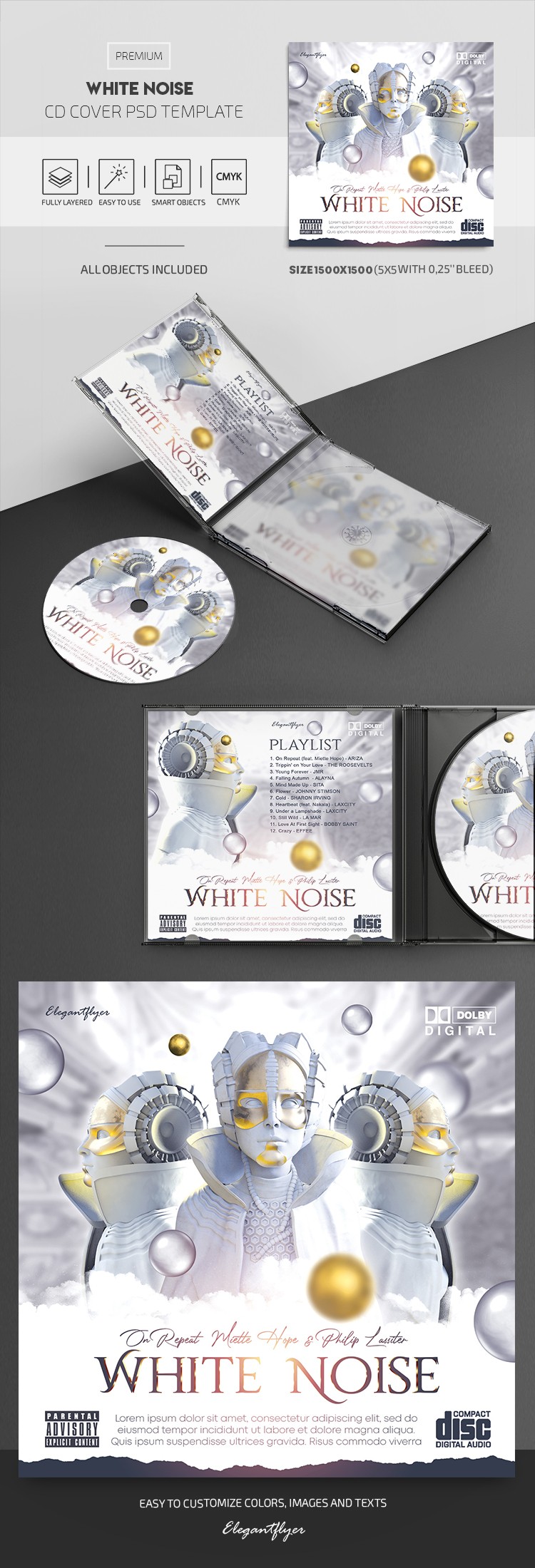 Weißes Rauschen CD Cover by ElegantFlyer