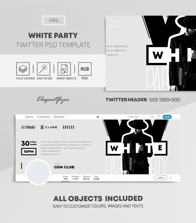 White Party Twitter by ElegantFlyer